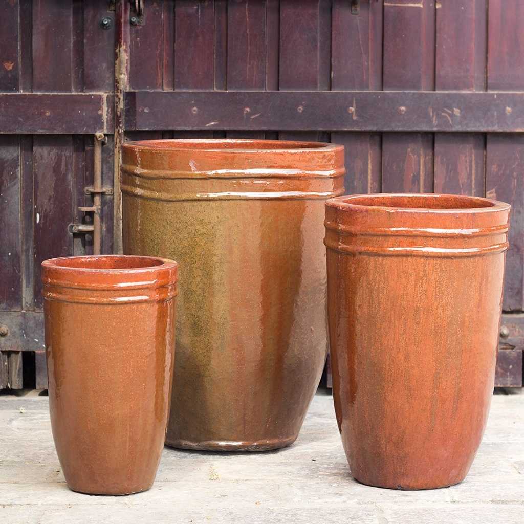 8536 Rimmed Tall Planter Set