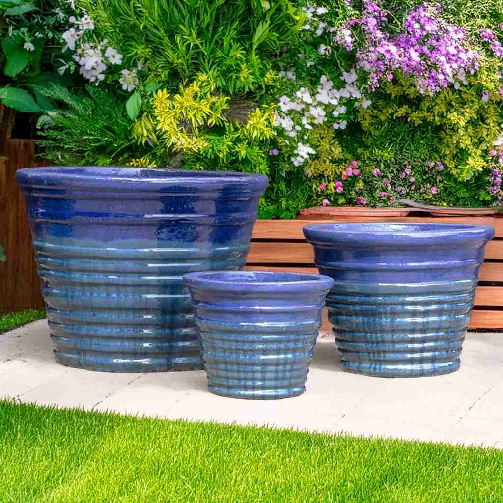 8541 Banded Round Planter Set