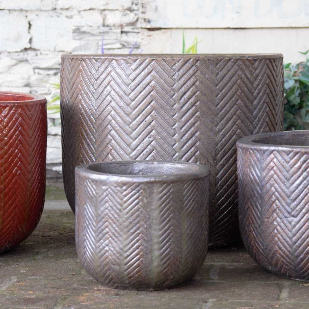 8565 Herringbone Planter Set