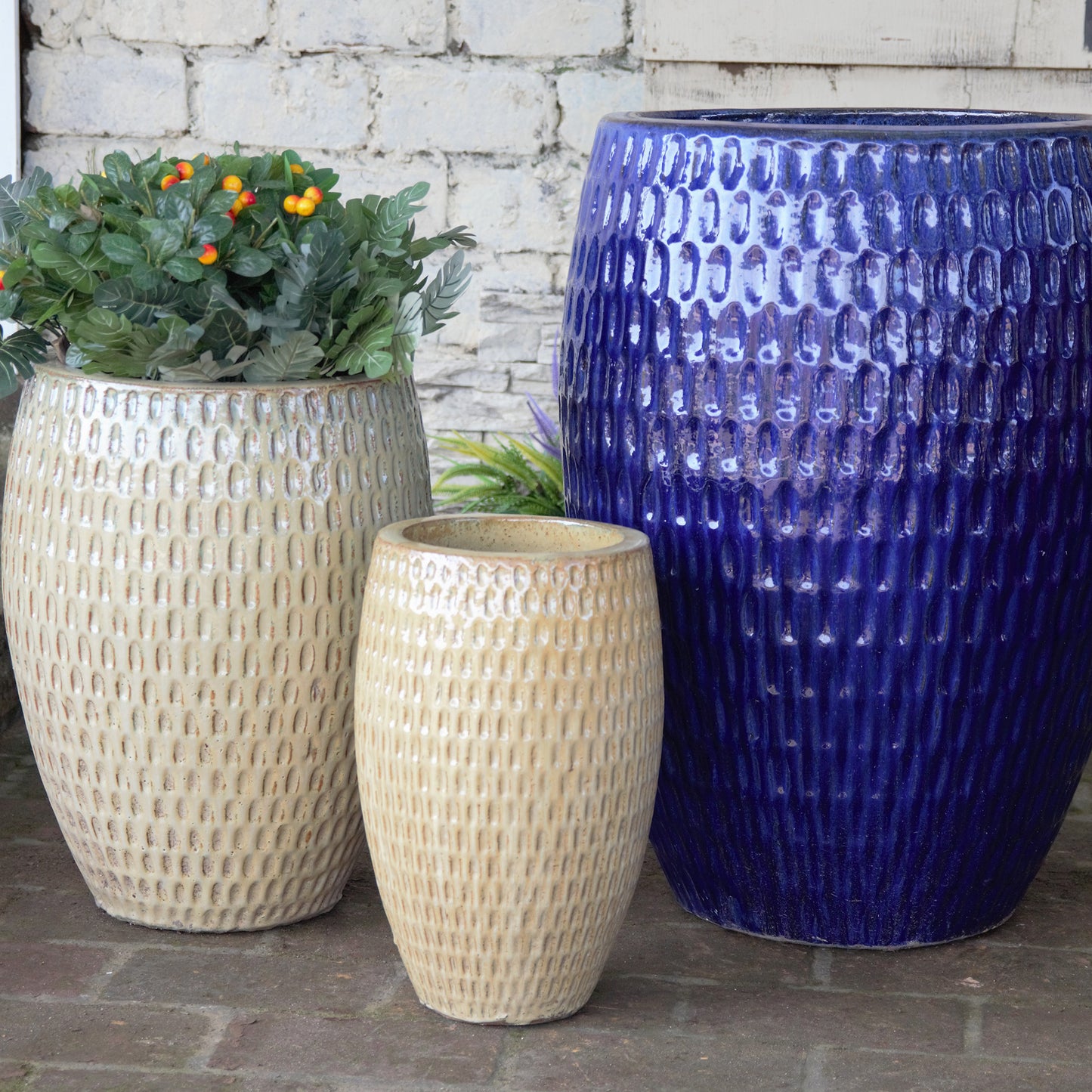 8569 Tall Dimpled Planter Set