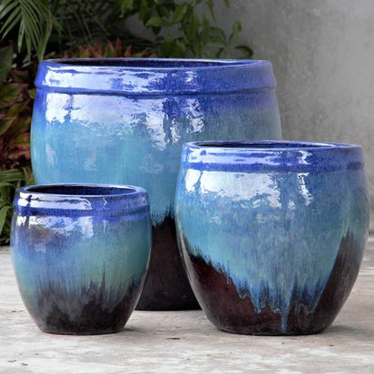 8571 Drip Glaze Round Planter Set