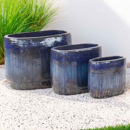 8604 Oval Drip Rim Planter Set