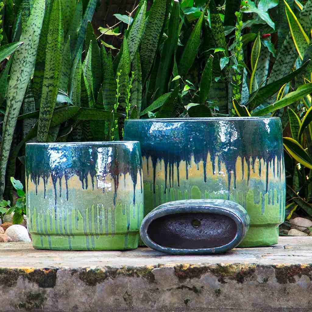 8604 Oval Drip Rim Planter Set