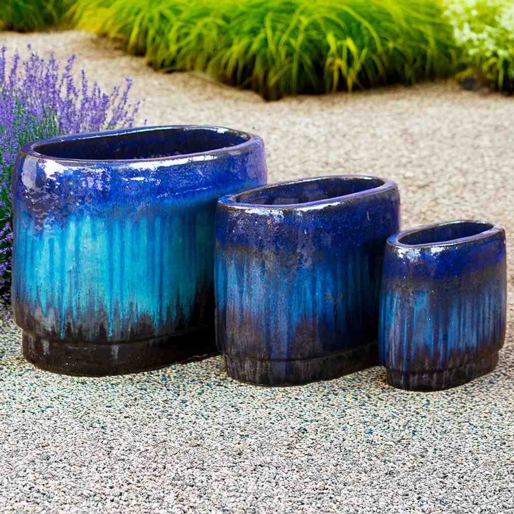 8604 Oval Drip Rim Planter Set