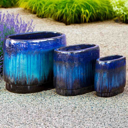 8604 Oval Drip Rim Planter Set