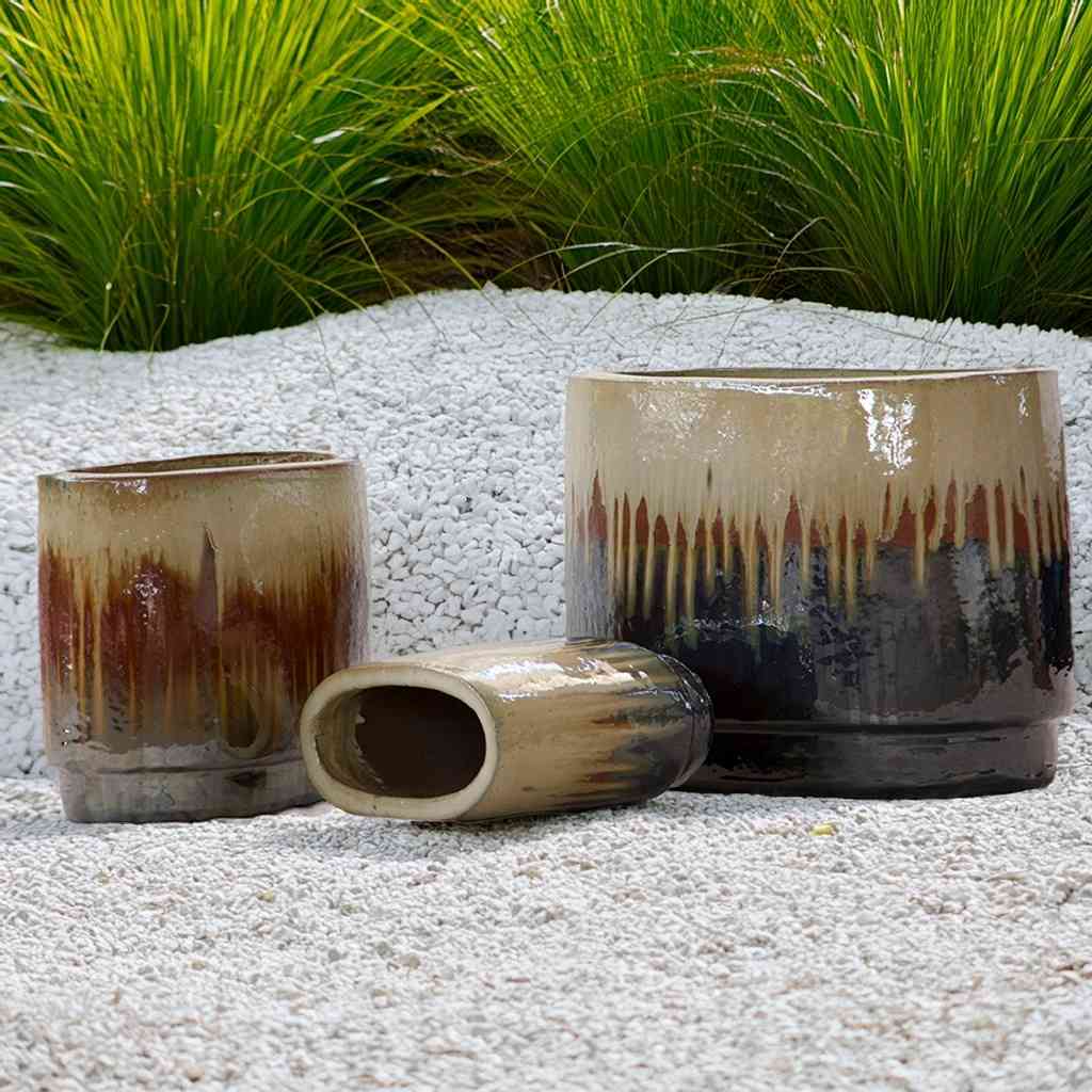 8604 Oval Drip Rim Planter Set