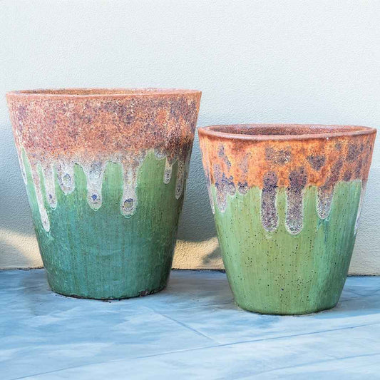 sleek, modern tapered planter with a broad opening and narrow base available in wholesale