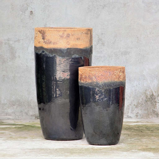 8635 Rimmed Cylinder Pot - Set of 2