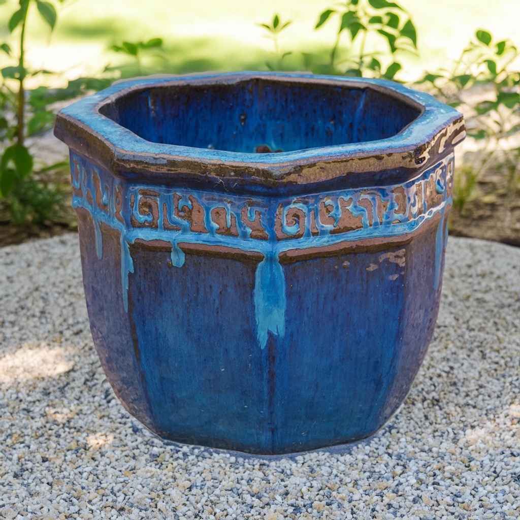 8664 Greek Key Octagon Planter - Set of 3