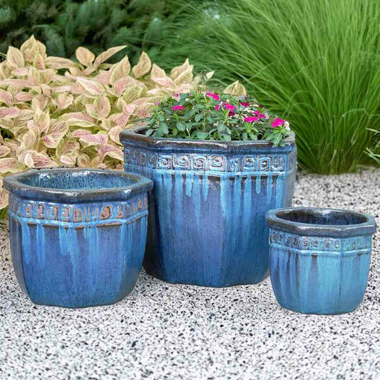 8664 Greek Key Octagon Planter - Set of 3