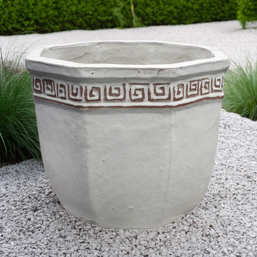 8664 Greek Key Octagon Planter - Set of 3