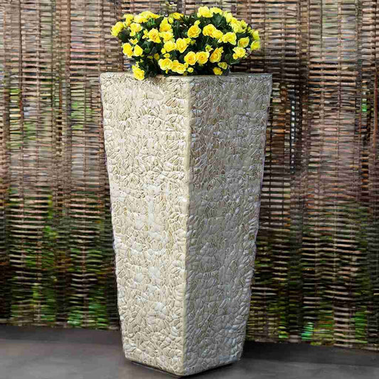 8887 Stone Relief Tall Planter