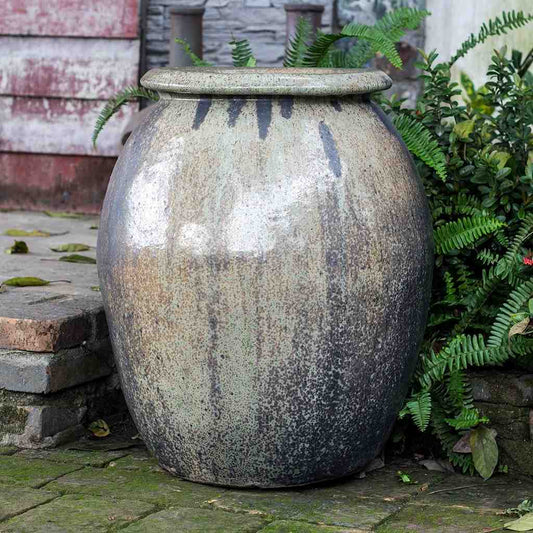 Wholesale Tuscany Egg Jar ceramic pot featuring a classic egg shape with a smooth grey-green glaze