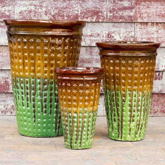 8986 Textured Tapered Cylinder Pot - Set of 3