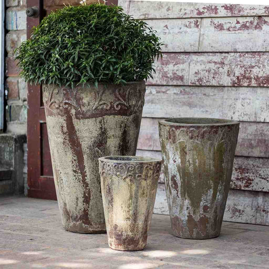 8994 Aged Scroll Tall Planter - Set of 3