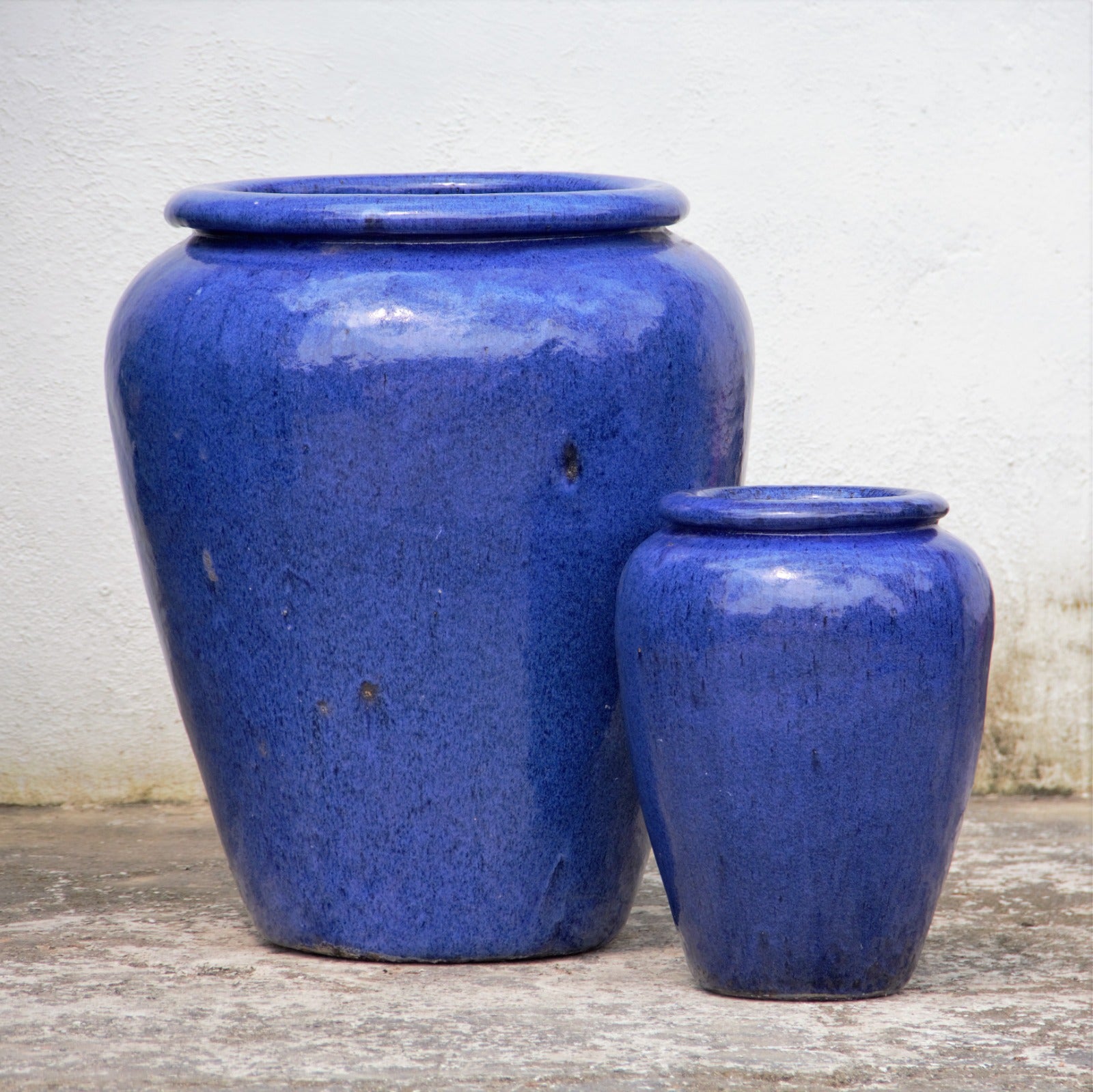 blue jar planter set