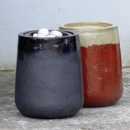 Black and Cream/Read Textured Fountain Jar